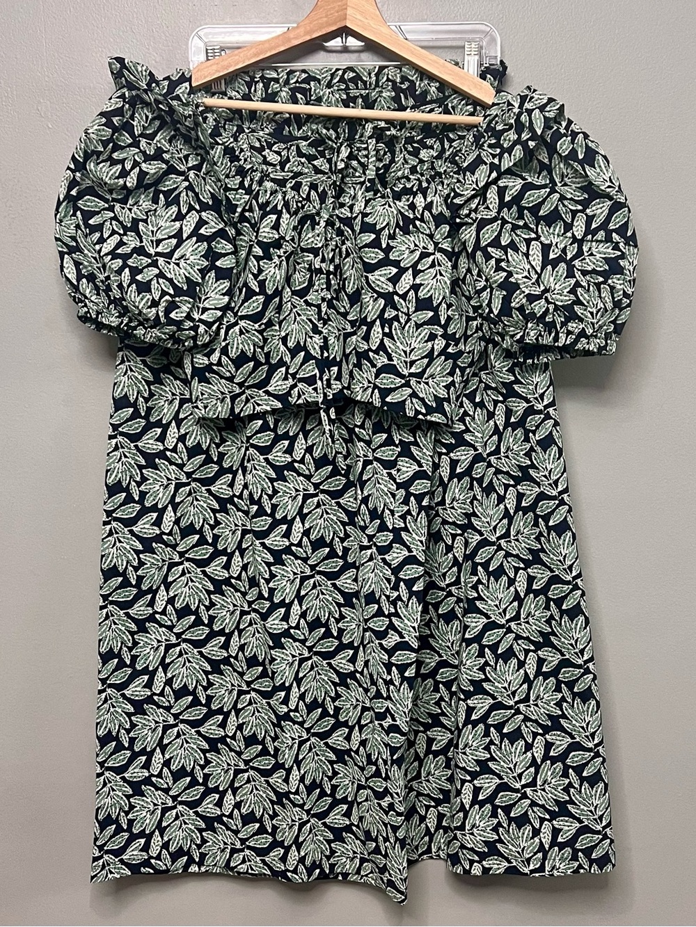 En Saison Two Piece Outfit Cropped Peplum Shirt & Wide Leg Pants Large Boho Chic